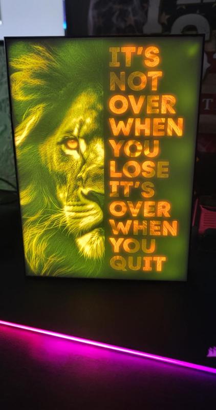 Lion Inspirational Quote ColorLitho Lightbox