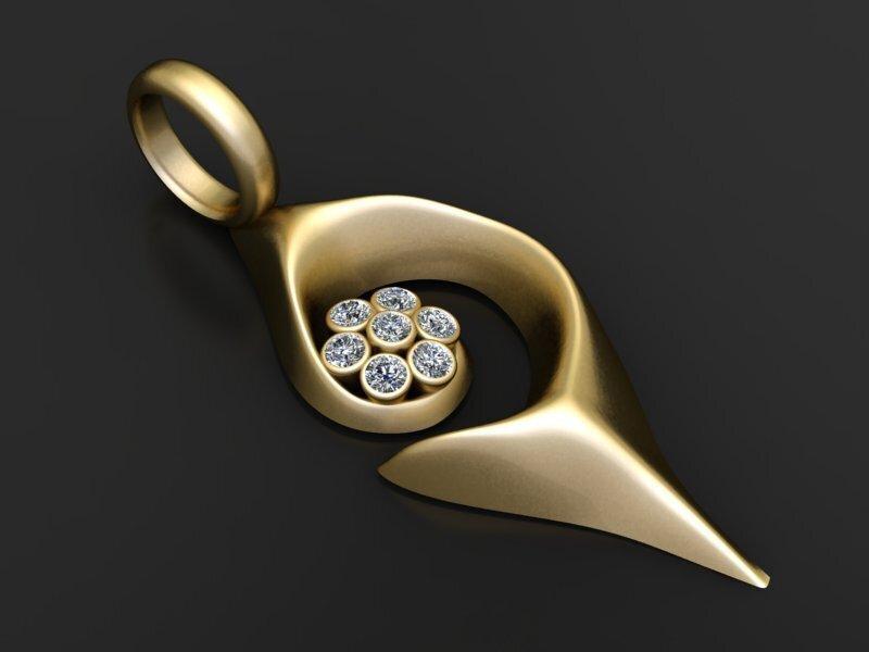 Gold Pendant Design 3D printable model