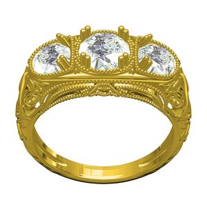 Three Stone Art Deco Ring 2