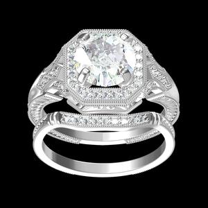 Unique Art Deco Engagement Ring With Band