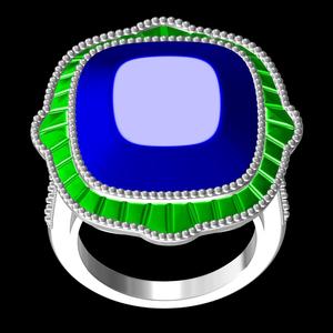 Cushion Cut Sapphire Stone Vintage Designer Ring