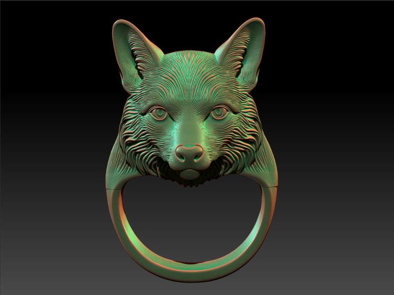 Regal Fox Head Ring – Sculptural Animal Jewelry