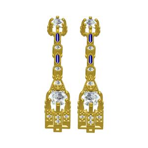 Art Deco Style Push Back Earring