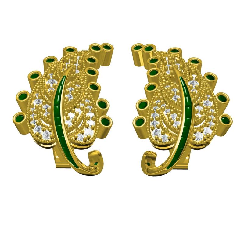 Antique Diamond Leaf Earring