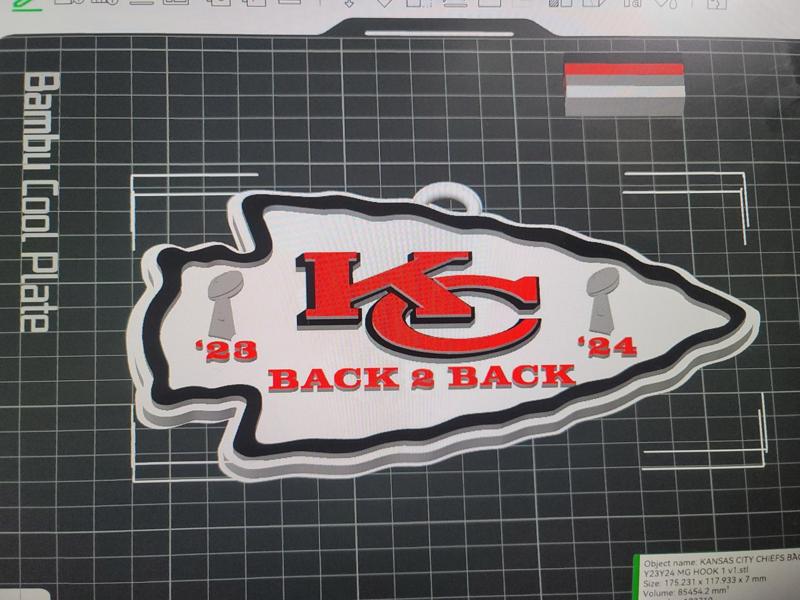 KC Chiefs  BACK 2 BACK SB YEARS w/ loop 3d logo 
