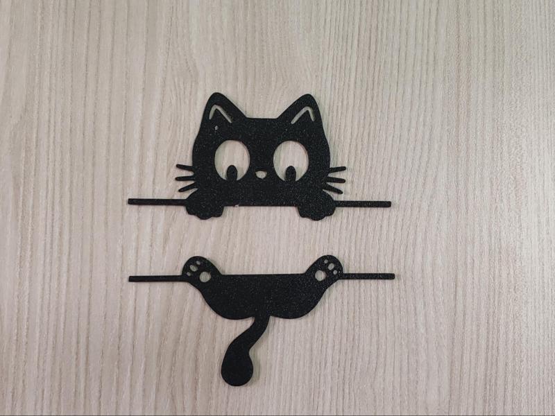 Nice Peeking cat Kitten 2d home decor wall art