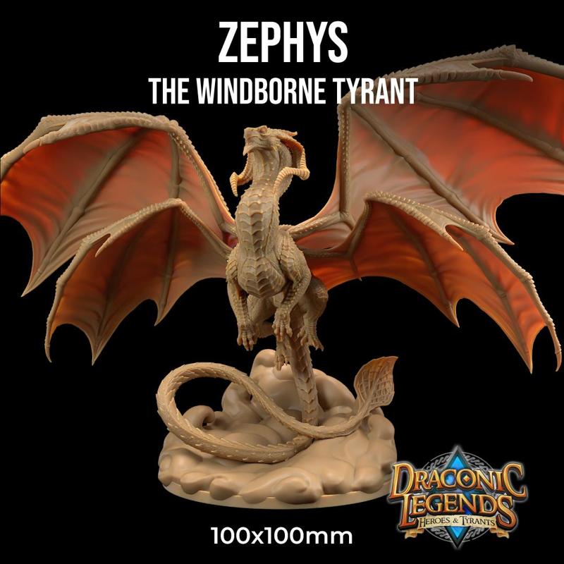 Zephys, The Windborne Tyrant  | PRESUPPORTED | Draconic Legends Hero's and Tyrants