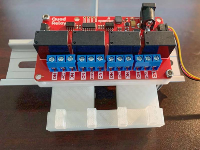 Din Rail mount for SparkFun Quad Relay Board