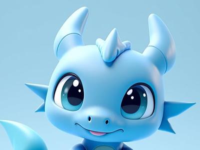 Icy cute dragon