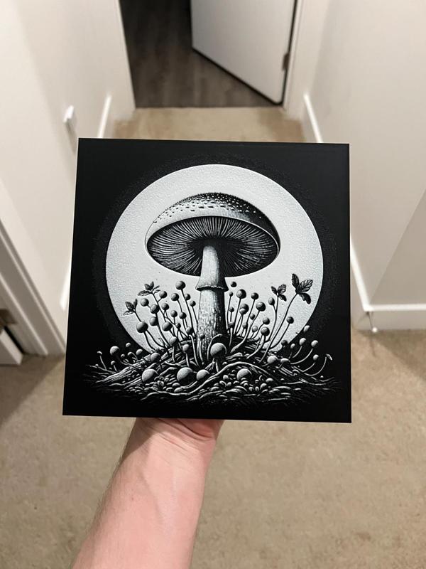 Grayscale Mushroom Art