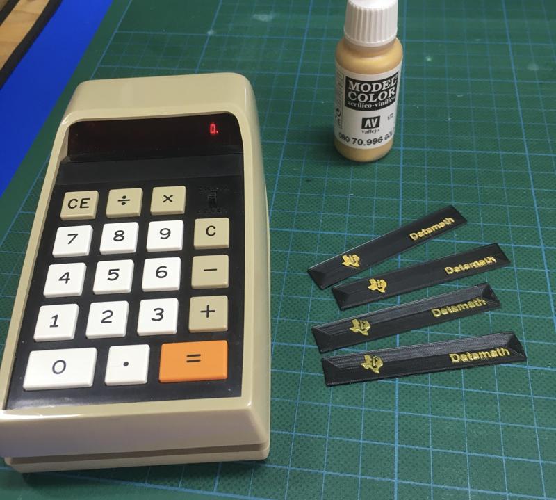 Texas Instruments Datamath 2500 calculator nameplate