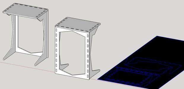 CNC Plywood Standing Desk