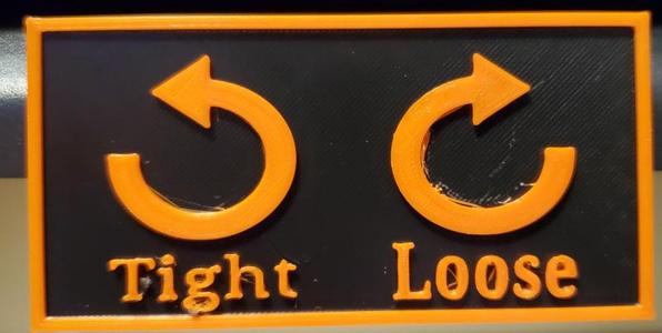 Bed Leveling Knob Direction Sign