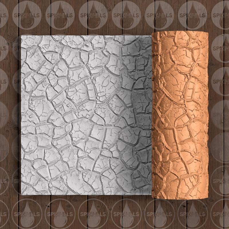 Mud Cracked Dry - Thin Texture Roller (Low Resin Cost) - 4.5 Inches Tall