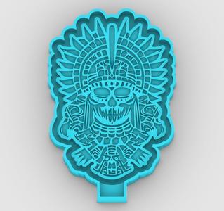 Aztek Skull 181631 - freshie mold - STL for silicone mold