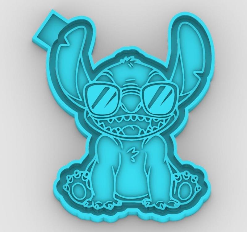 Cool Stitch with Sunglasses - freshie mold - STL for silicone mold