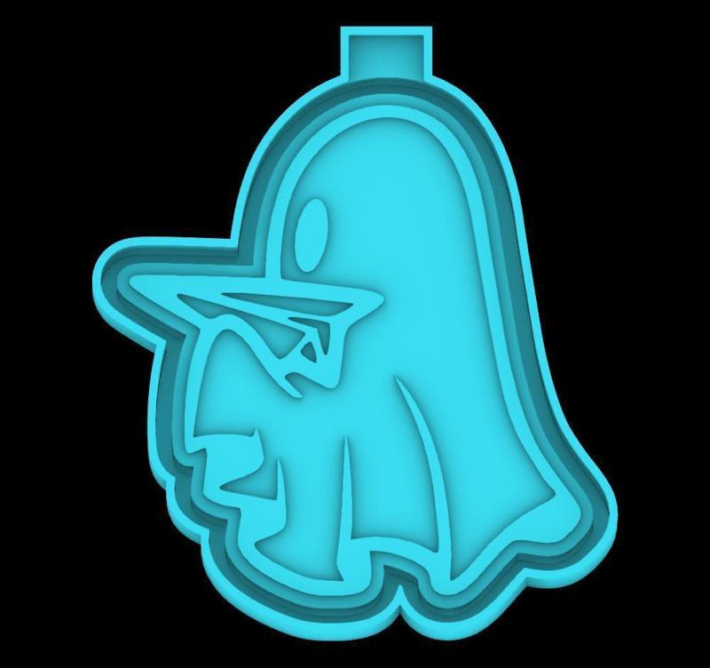 Ghost Playing with Paper Airplane - freshie mold - STL for silicone mold