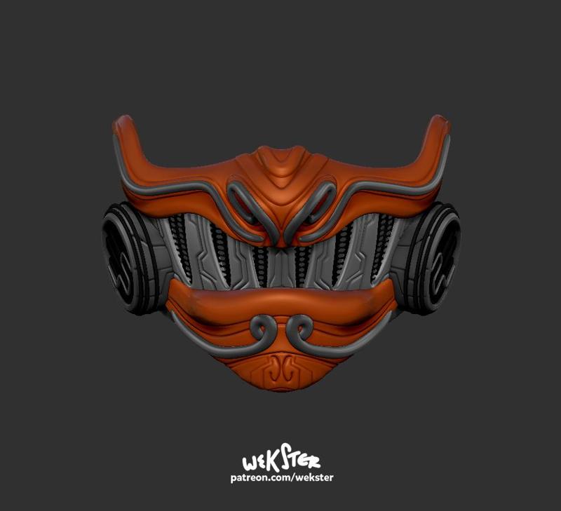 Cyber Samurai mask - single and multimaterial