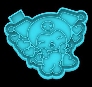 Kuromi in love - freshie mold - STL for silicone mold
