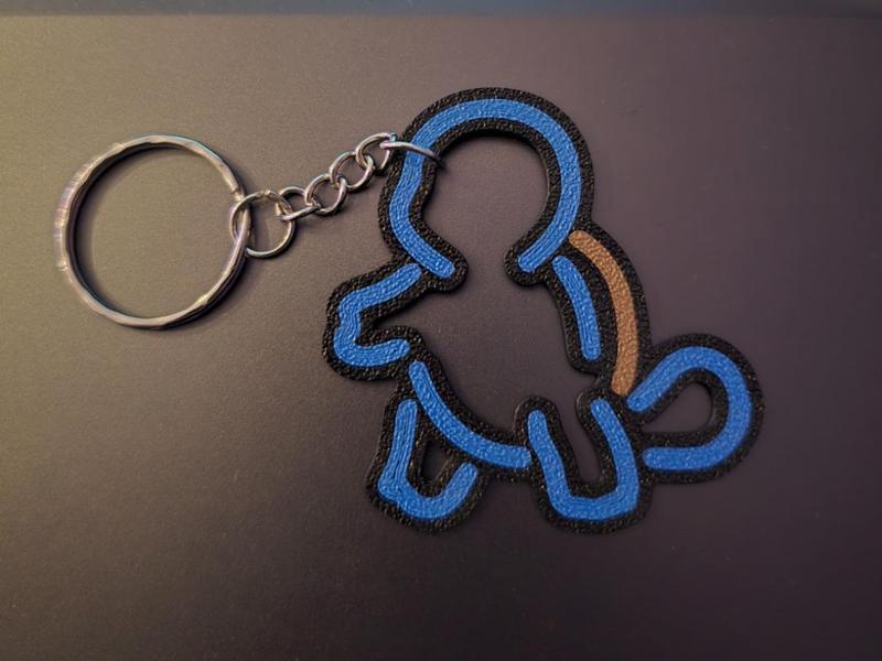 Cute Minimalist Squirtle Pokemon Baby Keychain