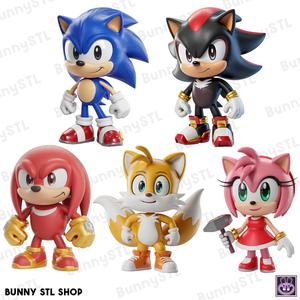 Sonic Chibi 3D Model Set – Sonic, Tails, Knuckles, Shadow & Amy