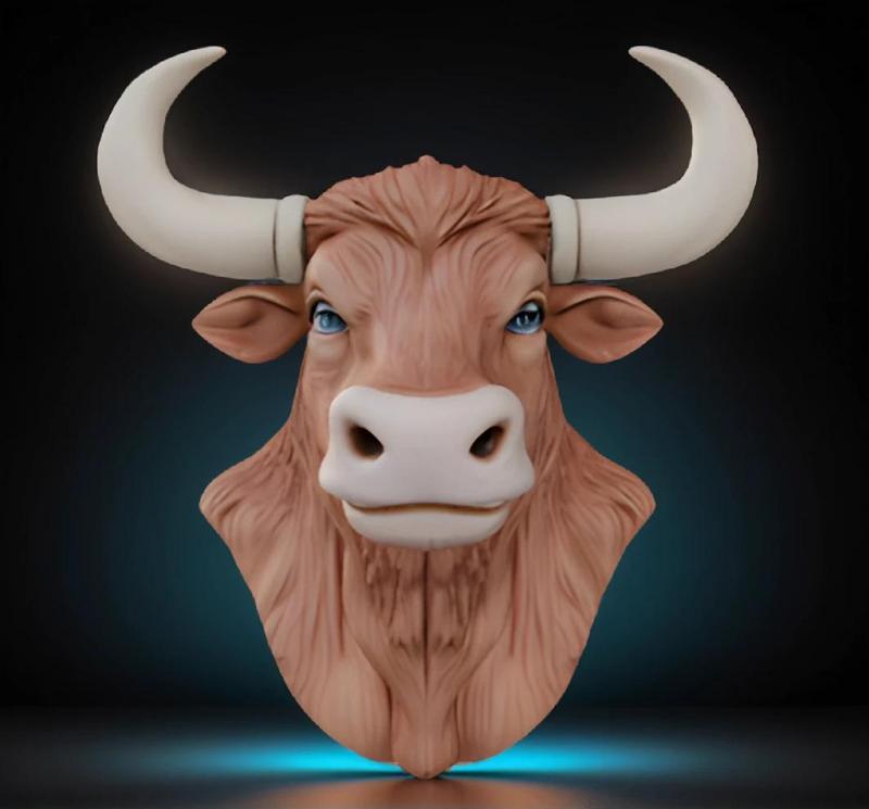 Yak Head Bust 3D Model - STL Printable Wildlife Sculpture