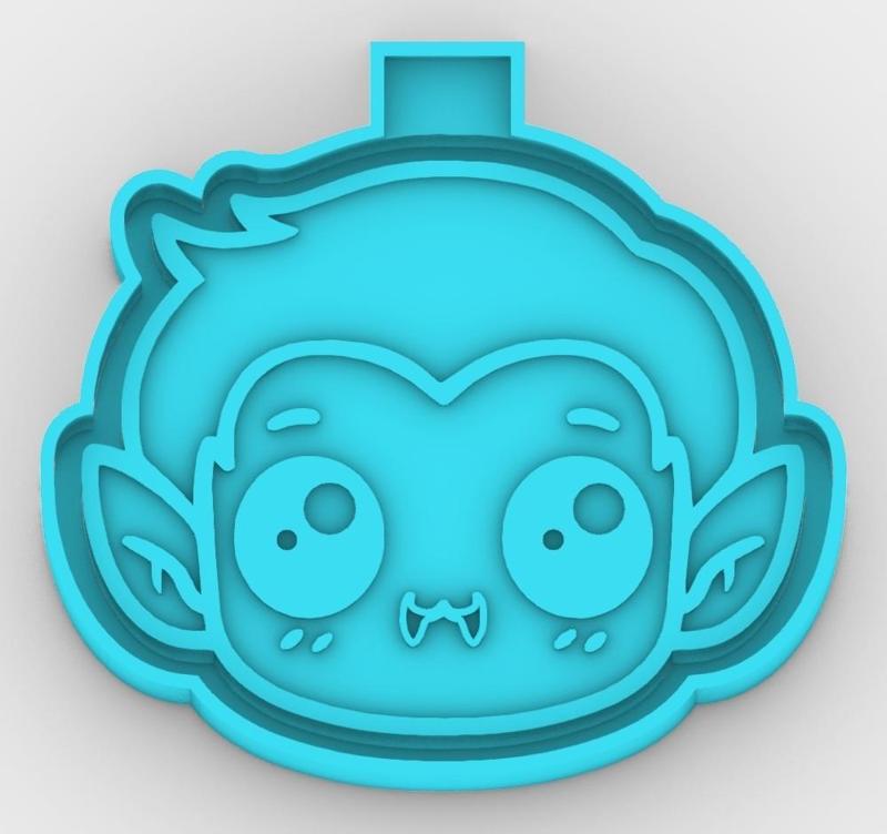 Vampire Dracula Head - Horror Halloween 020526 - freshie mold - STL for silicone mold