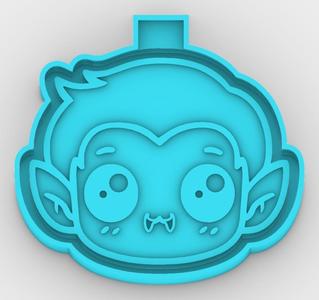 Vampire Dracula Head - Horror Halloween 020526 - freshie mold - STL for silicone mold