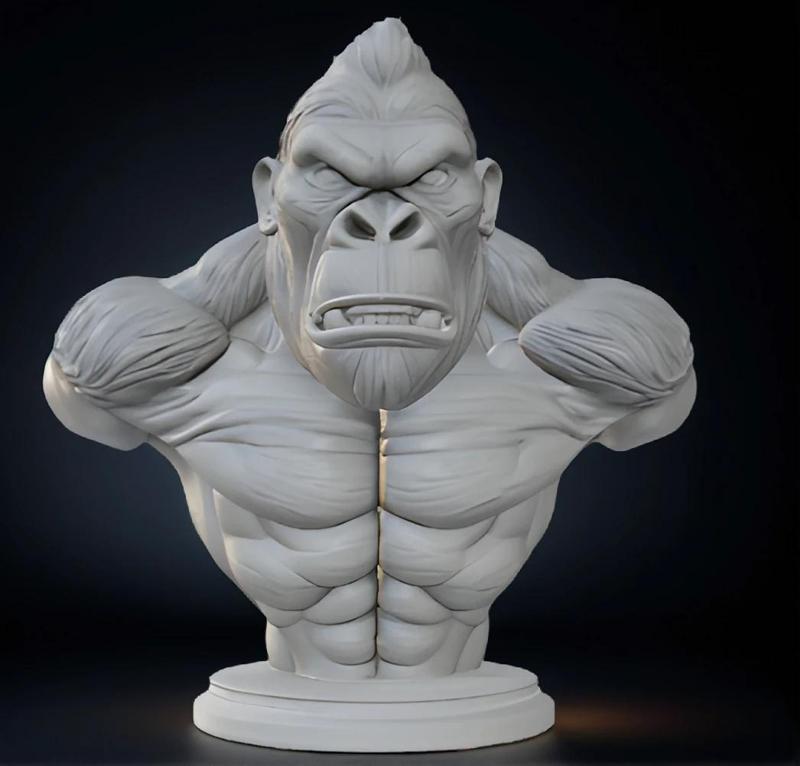 King Kong Head Bust 3D Model - STL Printable Giant Ape Sculpture