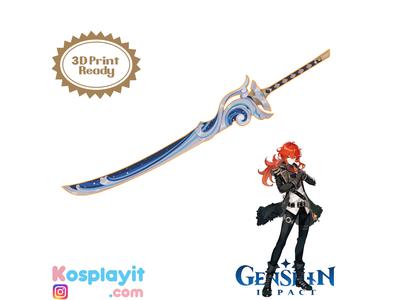 Genshin Impact - Akuoumaru - Digital 3D Model Files - Diluc Cosplay