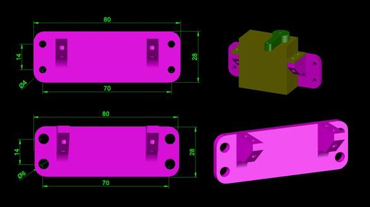 Active aero servo bracket