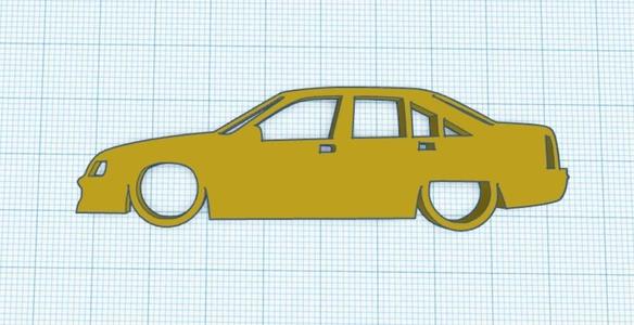 Vauxhall Omega A Saloon Silhouette Keyring