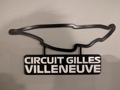 Circuit Gilles Villeneuve Track Map with Nameplate