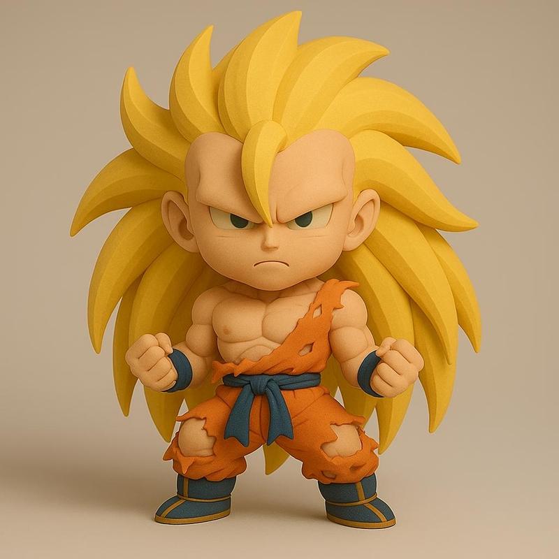 Goku Super Saiyan 3 SSJ3 Chibi Epic - 3D Model DRAGON BALL Kawaii