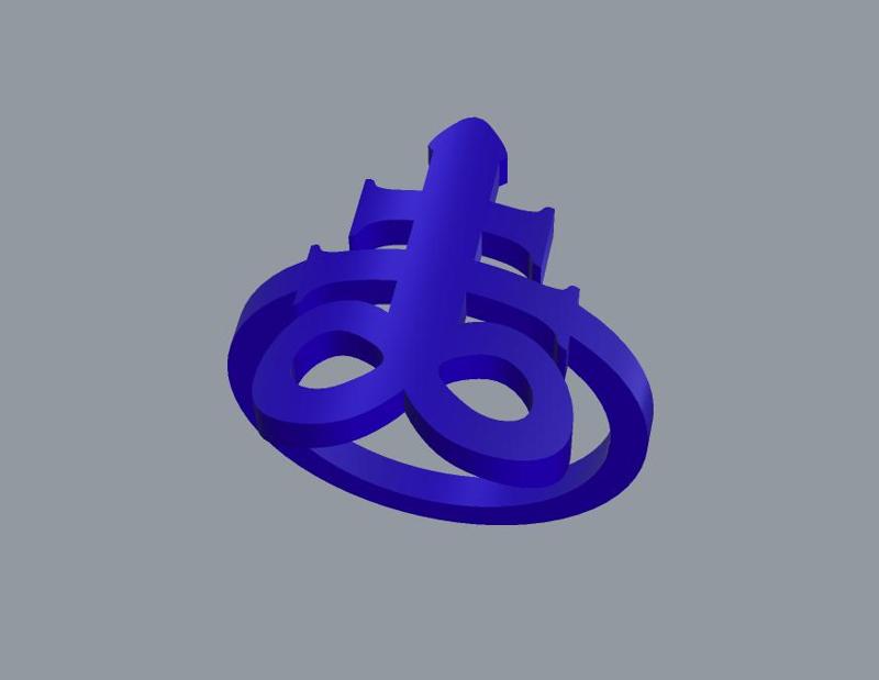 Satanic cross ring size 5 3D print file, stl, sulfur symbol, leviathan, goth
