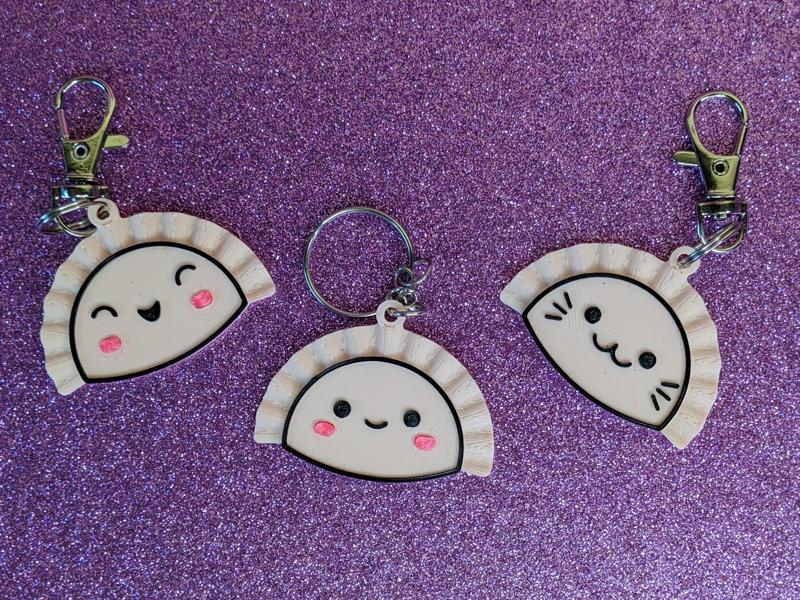 Chibi Gyoza Magnet & Keychain set