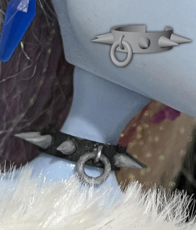 Goth spiked choker for monster high dolls