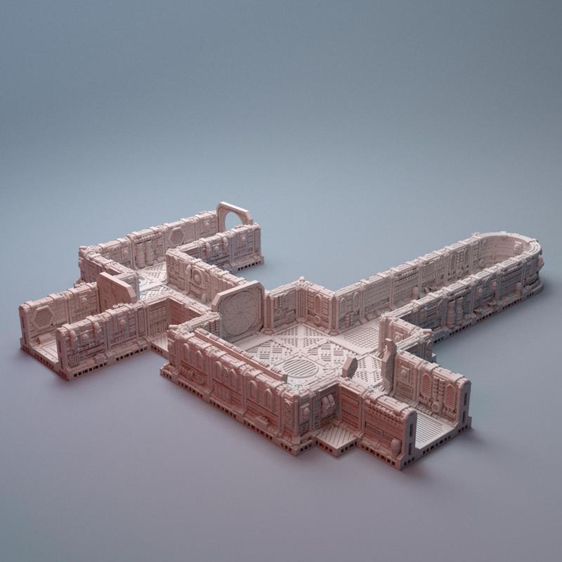 Scifi Grimdark Derelict Warp Runner Modular Corridors 28mm