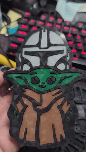 Mandalorian and Grogu keychain