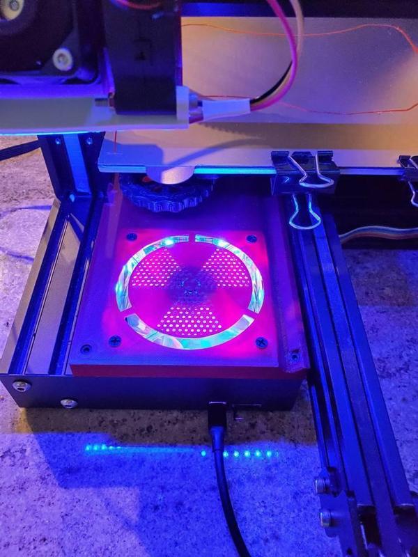 Ender 3 Motherboard 80mm Top LED fan Case (Improved Design)
