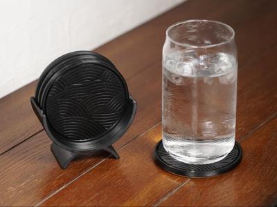 Minimalist Coaster Set With Holder