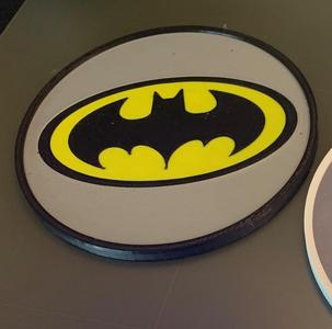 Multimaterial Batman logo coaster