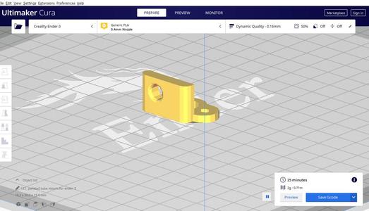 pallete2 outlet tube mount for ender3