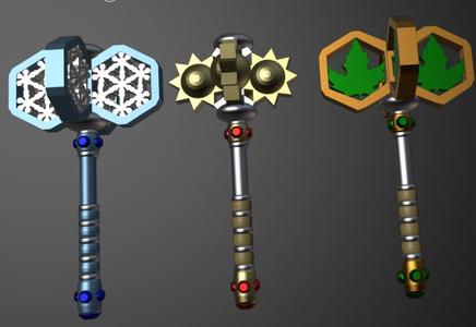 Holy Symbol Maces Snowflake, Sun, Leaf