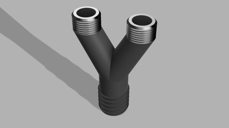 Y-Adapter 1/2" auf 2× 3/8" - Gartenschlauch auf Wasserhahn für Matschküche