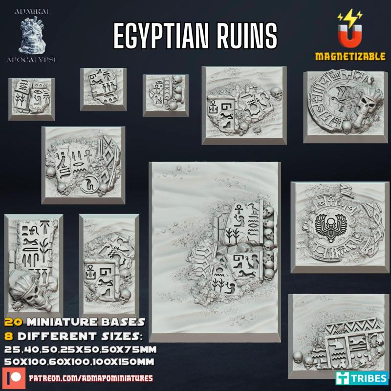 Egyptian Ruins Square Bases (Pre-supported)