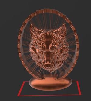 Wolf - Suspended 3D - No Support - Thread Art STL