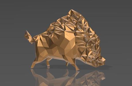 Wild Boar L3 - Voronoi Style, Spider Web and LowPoly Mixture Model