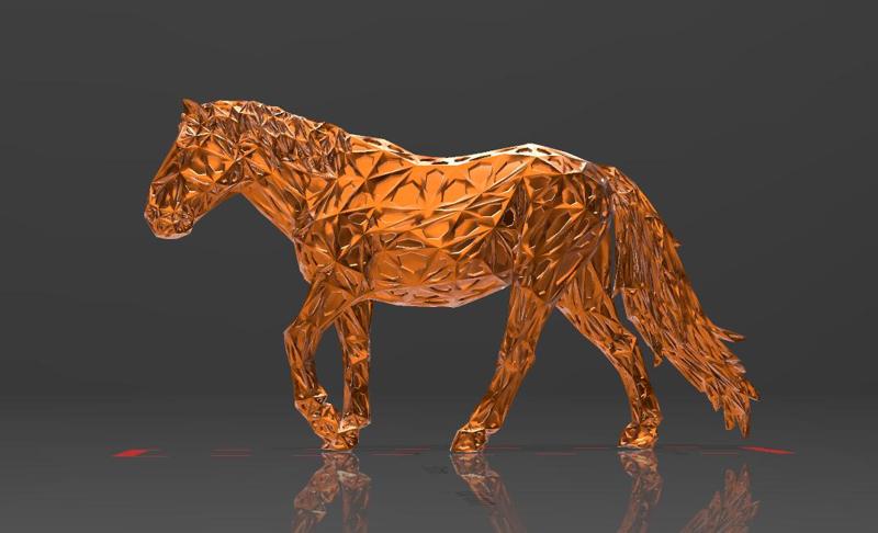 Horse 15 - Voronoi Style - Spider Web - LowPoly - Perfect Design - Easy Print - Decor