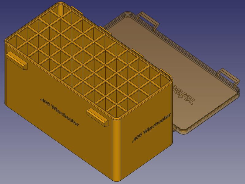 .405 Winchester, Head Up, Snug Double Snap Latch Modular Ammo Box
